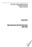 Boletín programas de postgrado