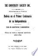 Bolivia en el primer centenario de su independencia