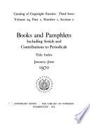 Books and Pamphlets, Including Serials and Contributions to Periodicals