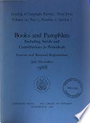 Books and Pamphlets, Including Serials and Contributions to Periodicals