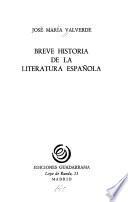Breve historia de la literatura española