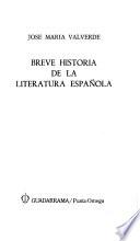 Breve historia de la literatura española