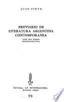 Breviario de literatura argentina contemporánea