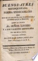 Buenos-Ayres reconquistada; poema endecasilabo