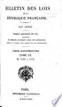 Bulletin des lois de la République franc̜aise