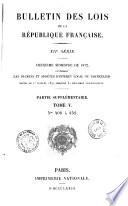 Bulletin des lois. Partie supplémentaire