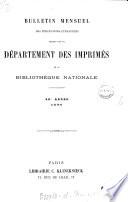 Bulletin mensuel des publications étrangères reçues par le Département des imprimés de la Bibliothèque nationale