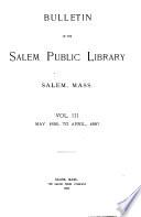 Bulletin of the Salem Public Library