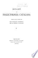 Butlletí de dialectologia catalana