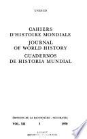 Cahiers D'histoire Mondiale