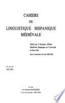 Cahiers de linguistique hispanique médiévale