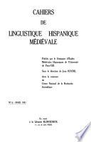 Cahiers de linguistique hispanique médiévale