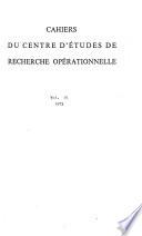 Cahiers du Centre d'études de recherche opérationnelle