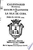 Calendario manual y guia de forasteros de la Isla de Cuba para el año de ...