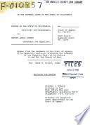 California. Supreme Court. Records and Briefs