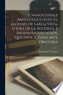 Cannocchiale Aristotelico Esto Es, Anteojo De Larga Vista, O Idea De La Agudeza, E Ingeniosa Locucion, Que Sirve A Toda Arte Oratoria