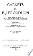 Carnets de P.J. Proudhon