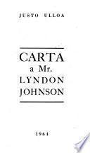 Carta a Mr. Lyndon Johnson