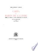 Carta al barón de la Linde sobre la antigua y nueva población de Cataluña