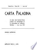 Carta paladina al señor John Howland Rose ...