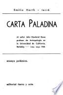 Carta paladina al señor John Howland Rowe, profesor de antropología en la Universidad de California, Berkeley, Lima, mayo 1958