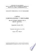 Cartas, comunicaciones y circulares del III [i.e. Tercer] Consejo Federal de la Región Española: Septiembre-octubre 1872