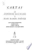 Cartas de Antonio Machado a Juan Ramón Jiménez