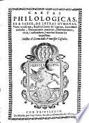 Cartas philologicas etc