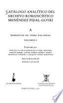 Catálogo analítico del Archivo Romancístico Menéndez Pidal-Goyri