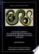 Catálogo crítico de los documentos del Real Gabinete de Historia Natural, 1787-1815