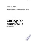 Catálogo de biblioteca: Enero-marzo, 1987