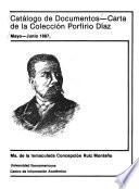 Catálogo de documentos--carta de la Colección Porfirio Díaz