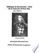Catálogo de documentos--carta de la Colección Porfirio Díaz