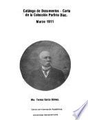 Catálogo de documentos--carta de la Colección Porfirio Díaz