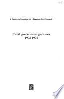 Catálogo de investigaciones, 1993-1994