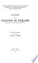 Catálogo de la colección de folklore donada: Córdoba. Buenos Aires