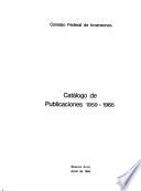 Catálogo de Publicaciones, 1959-1966
