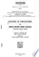 Catálogo de publicaciones del Servicio nacional minero geológico