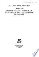 Catalogo dei pliegos sueltos poéticos della Biblioteca universitaria di Cagliari