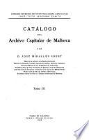 Catálogo del Archivo capitular de Mallorca