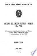 Catálogo del Archivo Histórico-Militar del Perú
