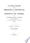 Catálogos de la Biblioteca provincial del Instituto de Vitoria: Materias. 1912