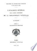 Catalogue général des livres imprimés de la Bibliothèque nationale
