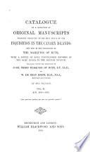 Catalogue of a Collection of Original Manuscripts Formerly Belonging to the Holy Office of the Inquisition in the Canary Islands