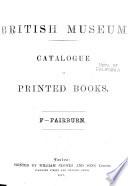Catalogue of Printed Books in the Library of the British Museum