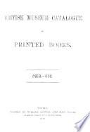 Catalogue of the Printed Books in the Library of the British Museum
