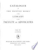 Catalogue of the Printed Books in the Library of the Faculty of Advocates
