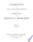 Catalogue of the Printed Books in the Library of the Faculty of Advocates: S-Zypaeus. 1878