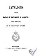 Catalogus librorum doctoris D. Joach. Gomez de la Cortina, march. de Morante, qui in aedibus suis exstant, 8
