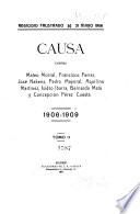 Causa contra Mateo Morral, Francisco Ferrer, José Nakens, Pedro Mayoral, Aquilino Martinez, Isidro Ibarra, Bernardo Mata y Concepción Pérez Cuesta, 1906-1909